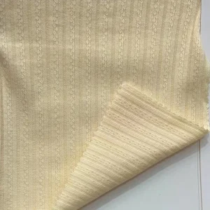 Knitted Rayon and Polyester Blended with Spandex Wheat Jacquard Rib Fabric