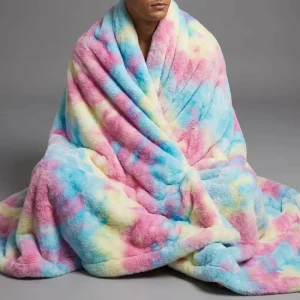 Knitted Stretchy Faux Fur Throw Blanket Spandex Ultra Soft Anti-Static Eco-Friendly Custom All Sizes Heavyweight