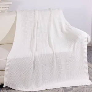 Knitted Thread Blanket Test Report Support Custom 1.3*1.7m Solid Color Towel Throw Blanket for Adults Kids Festival Holiday
