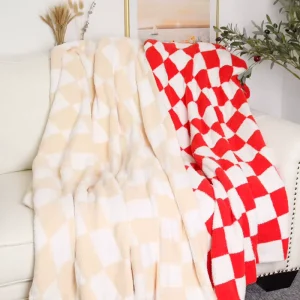 Knitted Throw Blanket 100% Polyester Rectangular for Home Decor
