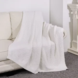 Knitted Throw Blanket Anti Pilling 130*150cm 100% Polyester Custom Knit Blankets