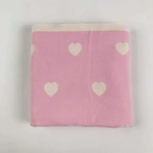 Knitted Throw Blanket Big Size Heart Pattern pink Gift Throw Blanket for Home Decoration Sofa Couch