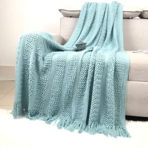 Knitted Throw Blanket Tassels European Style Soft Cozy Sofa Bed Office Nap Air Conditioner Luxury