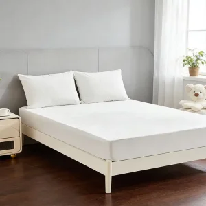 Knitting Fabric Queen King Size Deep Pocket Coral Fleece Anti Dust Mite Water Proof Mattress Protector