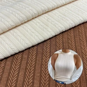 Knitting Jacquard Fabric 97% Polyester 3% Spandex for Women Garment Fabric