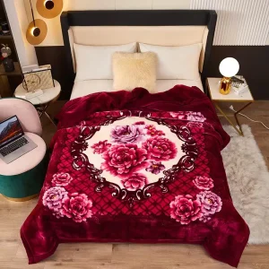 Korean Mink Blanket Silky Soft and Warm 2 Ply Reversible Raschel Bed Blanket for Single Bed