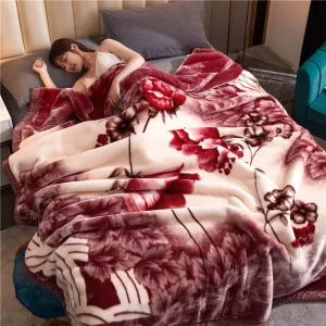 Korean Mink Blankets Winter Bed Cover Double Player 100% Polyester Raschel Blanket