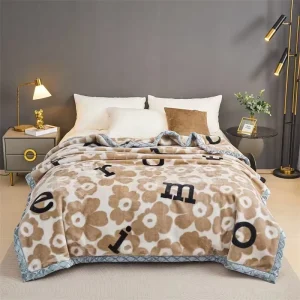 Korean Raschel Blanket 100% Cashmere Double Layer 2ply Thicker Warm Super Soft Winter Blanket