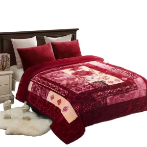 Korean Raschel King Size Heavy Weight Fluffy Raschel 87×94 Inches 10.5 Lbs Silky Soft Plush Cozy Thick Warm Winter Bedding