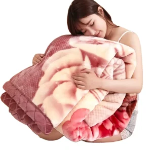 Korean Style Eco friendly Linen Plush Raschel Mink Blanket Velvet Wool with Solid Cartoon Festival Patterns Nonwoven Techniques