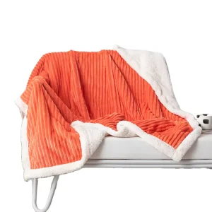 Korean Style Linen 100% Cashmere Yellow and White Sofa Blanket Luxury Soft Warm Leisure Blanket Nonwoven Technique