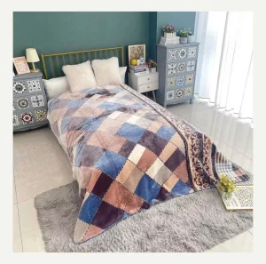 Korean Style Luxury 1Ply Minky 8kg Thick Big Bed Warm Heavy Cloudy Raschel Blanket