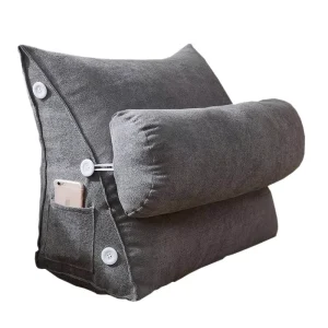 Korean Velvet Large Sofa Cushion with Detachable Zipper Plush Triangular Backrest Bay Window Pillow for Reading Bed Rest