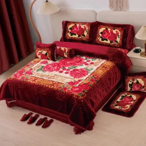 Korean Winter Blanket 8kg Heavy Weight Thermal Blanket Queen Size Bed Fluffy Faux Fur Throw for Home Use