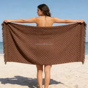 LIHE Luxurious 100% Cotton Jacquard Embossed Hypoallergenic Beach Towel Woven Tropical Super Absorbent Bath Home All Season