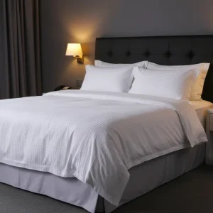 LINENPRO 300 Thread Count Stripe Sheets of Hotel Bedding Set 100 Cotton 4pcs Bedding Sets Bed Sheet