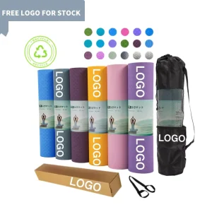 LOGO Sample Eco friendly Non Slip Custom Pilates Fitness Exercise Durable 6mm 8mm 10mm 1 2 Inch Extra Thick Tpe Yoga Mat