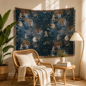 LOW MOQ Custom Outdoor Camping Picnic Jacquard Blanket with Woven Tapestry Blanket for Sofa
