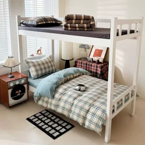 LUXURY New High Quality Eco-Friendly Woven Polyester Modern Plaid Three/Four-Piece Set Customized Student Dormitory Hotel