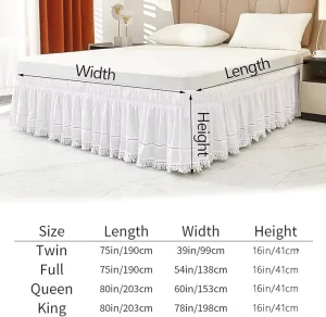 Lace Bed Skirt Ruffled Embroidered Tassel Elastic Dust 16 Inch Drop Bedroom Decor Bedding Hotel Bed Skirting