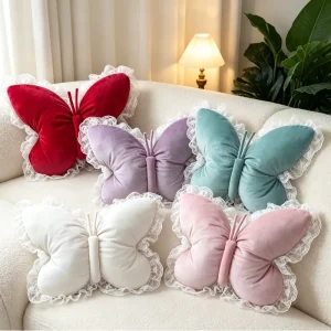 Lace Butterfly Irregular Plush Pillow Soft Sofa Car Office Bedroom Cushion Home Decor Stuffed Throw Pillow Custom