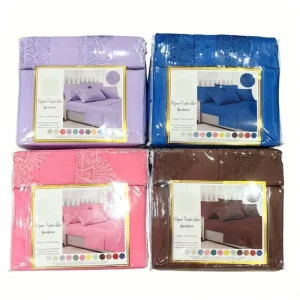 Lace Design 100% Polyester Microfiber Solid Color Brushed Sheet Set Home and Hotel Bedsheets with Fitted and Flat Sheets