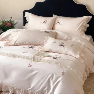 Lace Edge Cotton Bedding Set