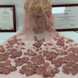 Lace Fabric for Women Wedding Dress for Party Metallic Sequin Fabric Wedding Girls Dress Fabric French Lace Fbaric