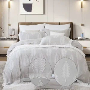 Lace Ruffle Princess Bedding King Queen Size Cut Leaf Tufted Duvet Bedding Bed Sheet for Girls Factory Supplier