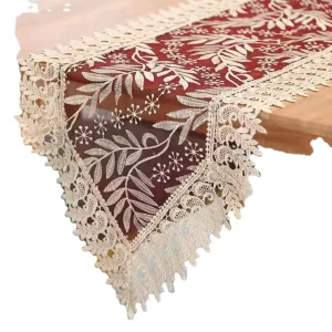 Lace Table Runners for Weddings Dinning Table Runner Set Organza Red Table Runner