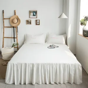 Ladies Bed Curtain Fitted Bed Sheet 100% Cotton Fitted With Pillow Case and Flat Sheet