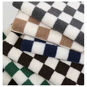 Lamb Wool Plaid Jacquard Wool Fabric Home Clothes Carpet Coat Cushion and Other Fabrics
