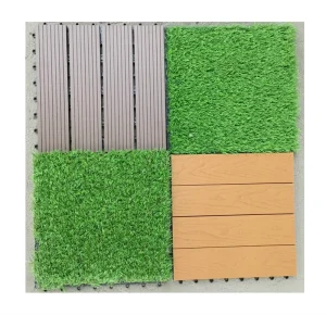 Landscape Grass Interlocking Artificial Grass Turf Tile Eco Friendly Carpet Outdoor Garden DIY Flooring 300*300*22mm
