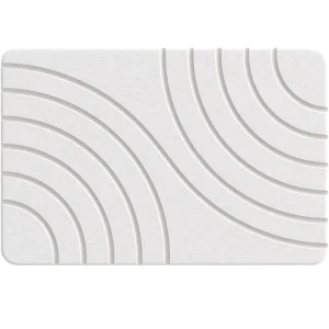 Lanztop Modern Eco Friendly Fast Drying Stone Bath Mat Diatomaceous Earth Shower Mat Pet Safe Absorbent Diatomite Bathroom Anti