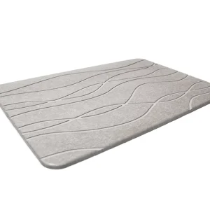 Lanztop Novelty Solid Design Stone Bath Mat Fast Water Drying Super Absorbent Diatomite Bathroom Mat Machine Made
