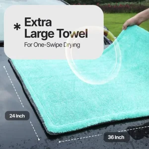 Large 40x60cm 60x90cm 1200gsm Microfibre Twisted Car Wash Cloth Auto Detailing Drying Towel