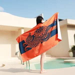 Large Adult Quick Drying Beach Towel Non Sand Absorbing Swimming Towel Single Sided Printed Absorbent Bath Towel Portable Kids