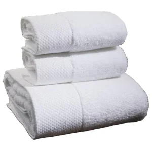 Large Bath Sheet Super Soft Quality Cotton Diamond Hotel White Bath Towels 70cm X 140 500gms