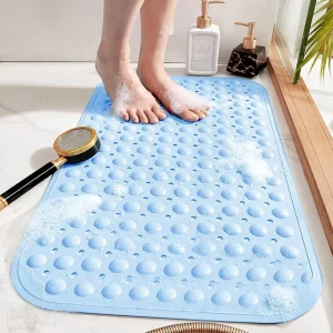 Large Bathroom Anti-slip Mat Elastic PVC Bath Mat Sponge Shower Mat with Drainage Holes