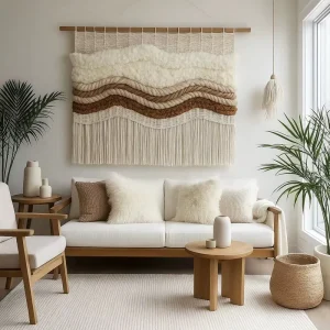 Large Boho Fiber Modern Hand Crochet Custom Woven Macrame Wall Hanging Tapestry Design Art Home Wall Decor for Home