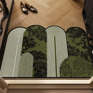 Large Chinese Style Entrance Door Mud Mat Retro Foyer Anti Slip Pad Irregular Loop Carpet Washable Mud Mat for Entrance Door