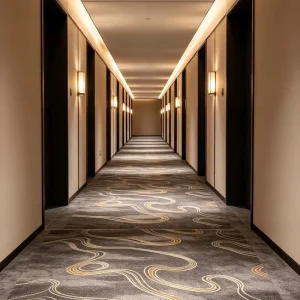 Large Commercial Fit out Builder Polyester Full Paving Carpet Anti slip Anti wear Custom Drawing Free Swatch Hotel Refit Project