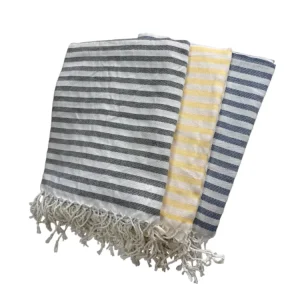 Large Cotton Turkish Beach Towel with Tassels Lightweight Quick Dry Peshtemal Hammam Towels
