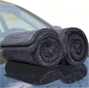 Large Edgeless Microfiber Car Drying Towel with Custom Logo Soft Quick Dry Woven Design Solid Color for Home Use