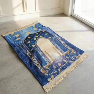 Large Ergonomic Turkish Prayer Rug Carpet with 8CM Sponge for Knee Support Foldable Travel Muslim Prayer Mat