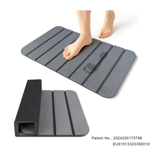 Large Foldable Stone Bath Mat for Bathroom 28”x17” Super Absorbent Quick Drying Diatomaceous Earth Mat CC Mat