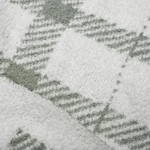 Large Grid Knitted Half Plush Throw Blanket Soft Warm Foldable Machine Washable Four Season Sofa Cover