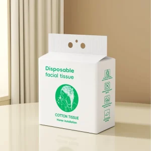Large Hanging Disposable Nonwoven Plant Fiber Thick Soft Skin Friendly Facial Tissue Custom Logo Available for Household