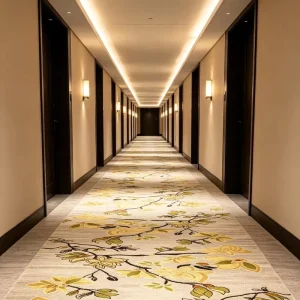 Large Hotel Refit Polyester Wall to Wall Carpet Fireproof Custom Pattern Free Sample Hotel Corridor
