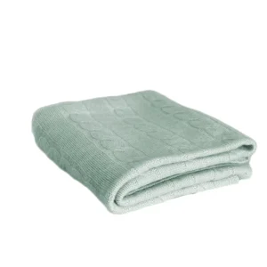 Large Knitted 100% Wool Pure Baby Cashmere Blanket Throw